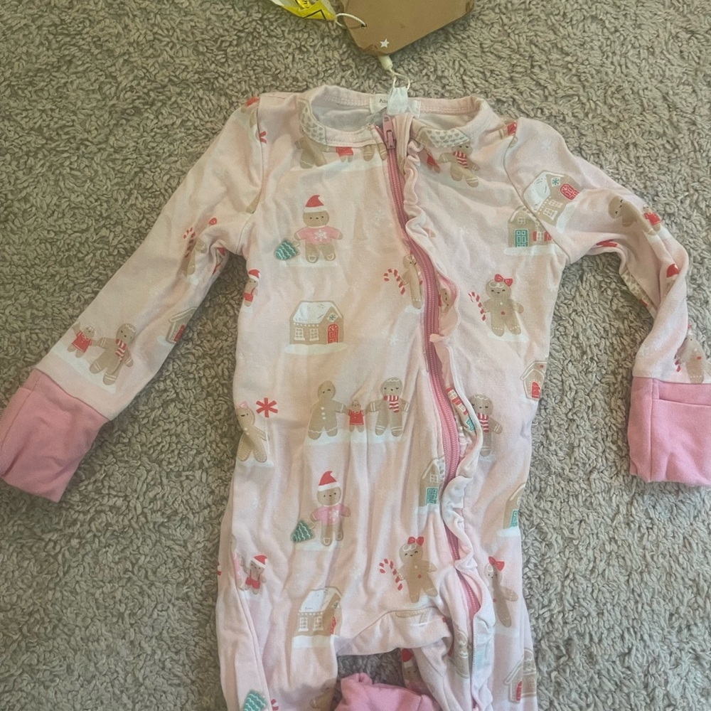 Pink Gingerbread Kids One Piece Angel Dear 6-12 months